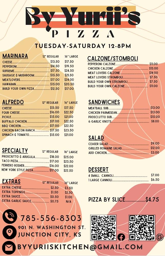 BY YURII'S PIZZA ( New York Style ) Menu image 2